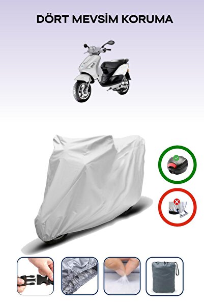 Breen Gray Rear Bag Compatible Piaggio Fly 100 Compatible Motorcycle Tarpaulin Motor Cover