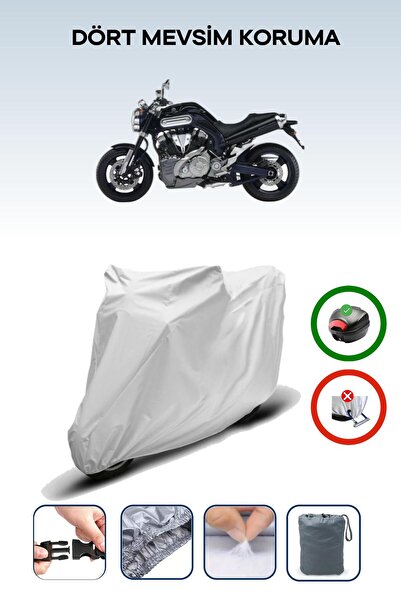 Breen حقيبة خلفية رمادية متوافقة مع غطاء محرك الدراجة النارية المتوافق مع Yamaha MT-01