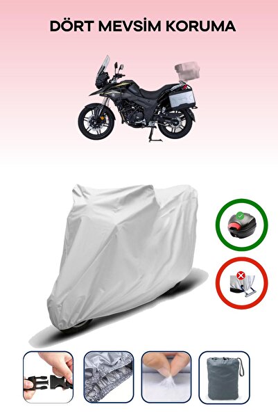 Breen حقيبة خلفية رمادية متوافقة مع غطاء محرك الدراجة النارية المتوافق مع Mondial RX3-S Evo