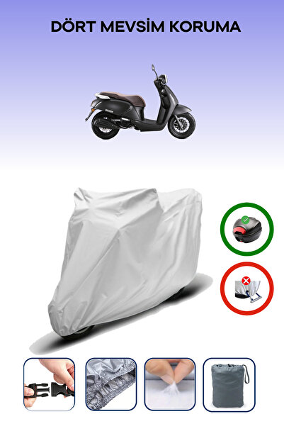 Breen Gray Rear Bag Compatible Rks Ltm 125 Compatible Motorcycle Tarpaulin Mo...