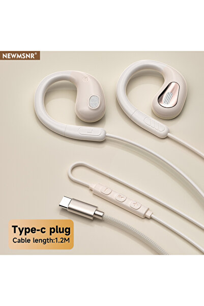 Choice سماعات أذن رياضية جديدة بمشبك، من النوع C و3.5 ملم، مزودة بتحكم سلكي، ...