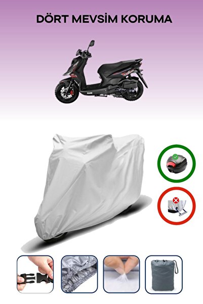Breen Gray Rear Bag Compatible Sym Crox 125 Compatible Motorcycle Tarpaulin Motor Cover