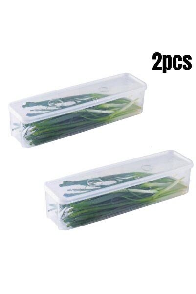 Choice 2PCS 1/2/4Pcs Refrigerator Storage Boxes With Lid Plastic Fresh Keeping Box Kitchen Scallions Cilant