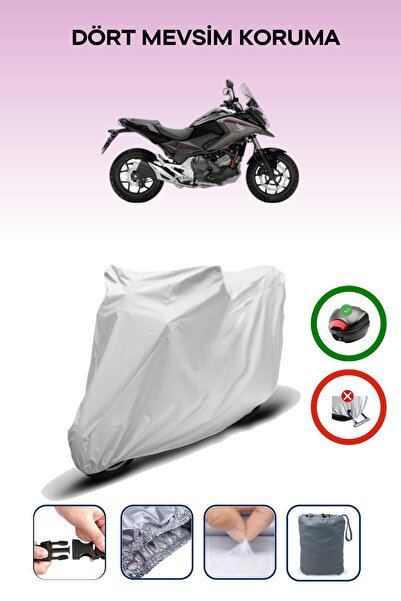 Breen حقيبة خلفية رمادية متوافقة مع غطاء محرك الدراجة النارية Honda NC 750 X المتوافق مع الدراجات النارية