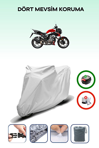 Breen Gray Rear Bag Compatible Yuki Ty125-Z Driver Compatible Motorcycle Tarpaulin Motor Cover