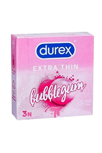 Durex واقي ذكري رقيق للغاية بنكهة العلكة - 3 قطع
