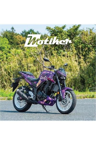 Motiker Yamaha MT-25 Mor Barbie Tasarım Sticker Etiket Modeli