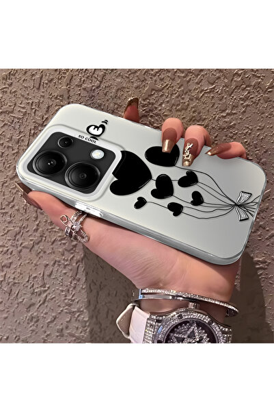 ucuc غطاء هاتف سيليكون واقي متوافق مع شاومي ريدمي نوت 14S بنمط بالون القلب