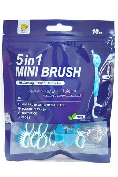 snail Toothbrush and Toothpaste with Dental Floss 10 Pieces Mint Flavor