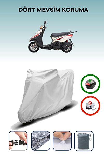 Breen حقيبة خلفية رمادية متوافقة مع غطاء محرك الدراجة النارية المتوافق مع Yamaha Cygnus RS