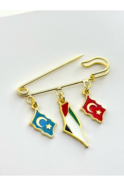 roshel Filistin Temalı Broş İskoç İğnesi Yaka İğnesi Charmlı İğne Çengelli İğ...