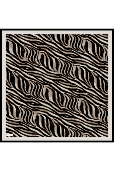 Pierre Cardin Black 90X90 Silk Crepe Satin Scarf
