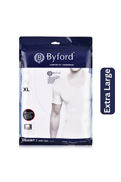 Generic Byford Mens White Round Neck Cotton Vest With Sleeve- XL Size