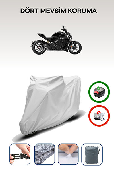 Breen Gray Rear Bag Compatible with Ducati Diavel V4 Compatible Motorcycle Ta...