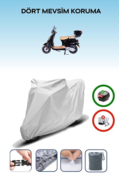 Breen Gray Rear Bag Compatible Falcon Cooper 50 Efi Compatible Motorcycle Tar...