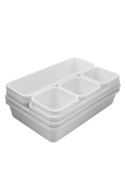 Choice حامل مجوهرات أبيض متعدد الاستخدامات، صواني تخزين للمطبخ والحمام، صندوق...