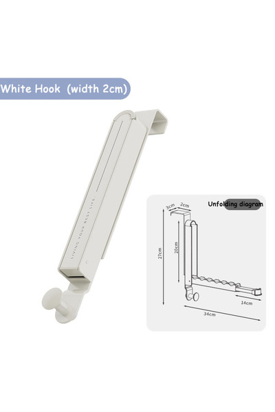 Choice خطاف أبيض واحد قابل للطي بطول 2 سم، رف تجفيف قابل للطي، خطاف خلفي مخفي للباب، خطاف حائط قابل للطي، مناسب للسفر والتنقل