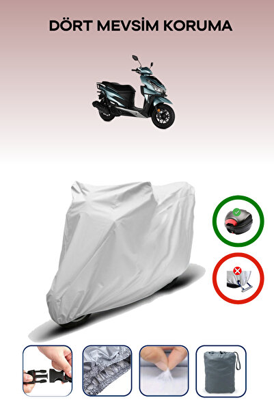 Breen Gray Rear Bag Compatible Rks Vrs 125 Compatible Motorcycle Tarpaulin Mo...