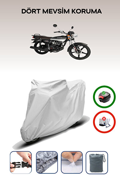 Breen حقيبة خلفية رمادية متوافقة مع غطاء محرك الدراجة النارية Kuba CG 50 المت...