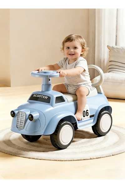 Generic لعبة دراجة أطفال، سيارة ركوب للأطفال مع موسيقى وبوق - سيارة أطفال تعمل بالضغط
