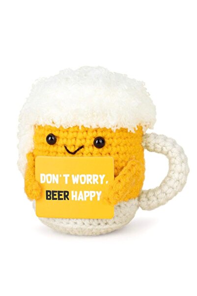 Choice هدية بيرة كروشيه على شكل دب، طاقة إيجابية، تأتي مع بطاقة تأكيد مشجعة، مصنوعة يدويًا