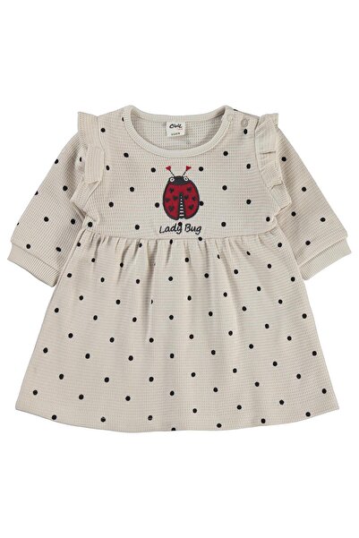 Civil Baby Ladybug Embroidered Dress for 6-18 Months - Beige 18-24 Months