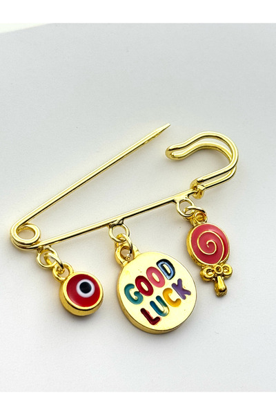 roshel Şans Temalı Broş İskoç İğnesi Yaka İğnesi Charmlı İğne Çengelli İğne N...