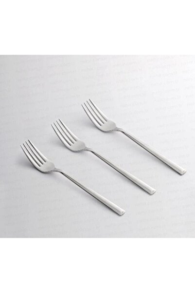 Nehir Milano Stainless Steel 3-Piece Dinner Fork Plain Gelatinized