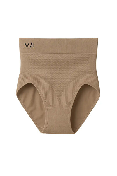 Ladies Seamless High Waisted Comfortable Tummy Shaping Pants Beige- Medium to...