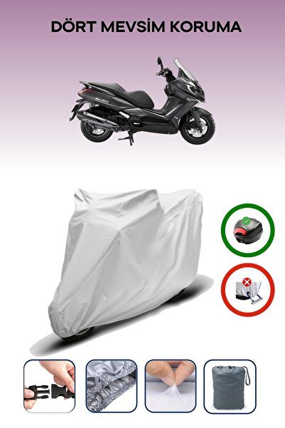 Breen حقيبة خلفية رمادية متوافقة مع Kymco Downtown 350i ABS غطاء محرك دراجة نارية متوافق مع ABS