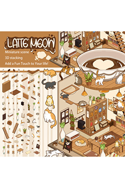 Choice قطعتان من ملصقات المناظر الطبيعية الإبداعية "هوت شوت شرينكينج وورلد لاتيه مياو آيلاند" (اصنعها بنفسك) - مكان للاسترخاء