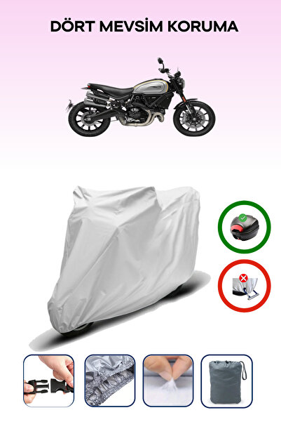 Breen حقيبة خلفية رمادية متوافقة مع غطاء محرك الدراجة النارية Ducati Scrambler 1100 Pro المتوافق مع الدراجات النارية