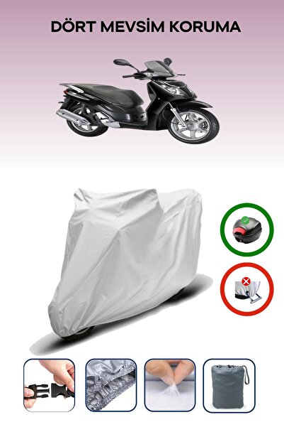 Breen حقيبة خلفية رمادية متوافقة مع غطاء محرك الدراجة النارية RKS Outlook 150 المتوافق مع الدراجات النارية