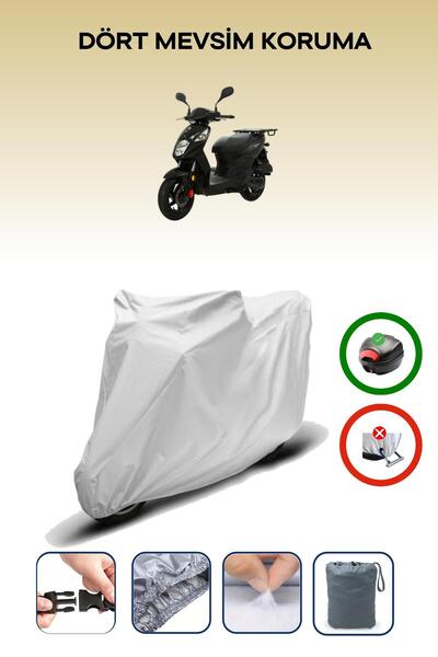 Breen حقيبة خلفية رمادية متوافقة مع غطاء محرك الدراجة النارية SYM Xpro 125 المتوافق مع الدراجات النارية