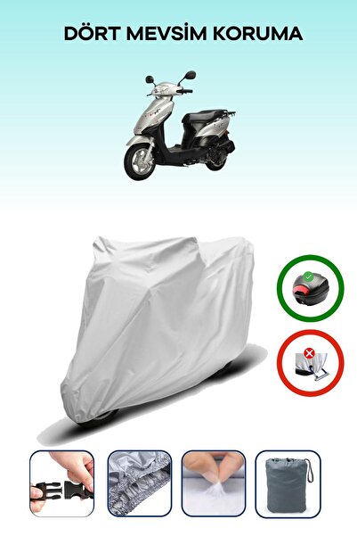 Breen حقيبة خلفية رمادية متوافقة مع غطاء محرك الدراجة النارية Kuba Golf 100 ا...