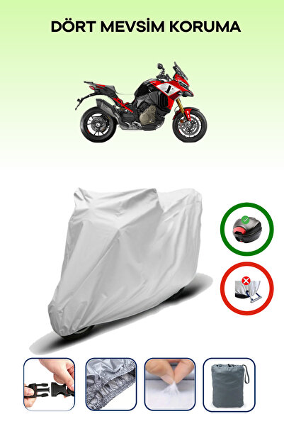 Breen Gray Rear Bag Compatible with Ducati Multistrada V4 Pikes Peak Compatib...