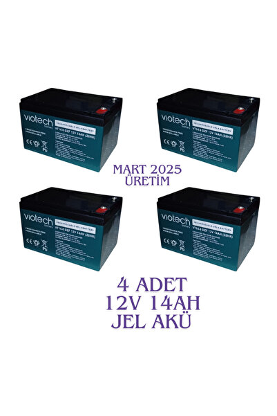 VİOTECH 12v 14ah Jel Akü - (MART 2025 ÜRETİM) Elektrikli Araçlar Için (SCOOTE...