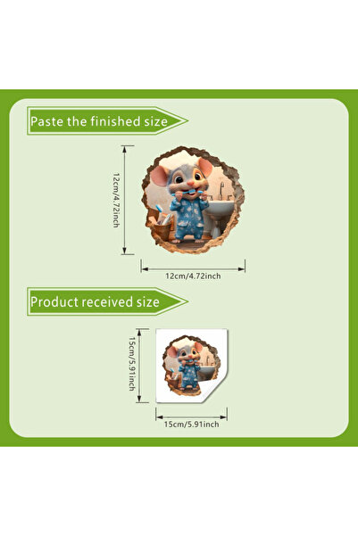 Choice 1pc 1pc Funny Mouse Peeking Through Hole Wall Sticker - Whimsical Bath...