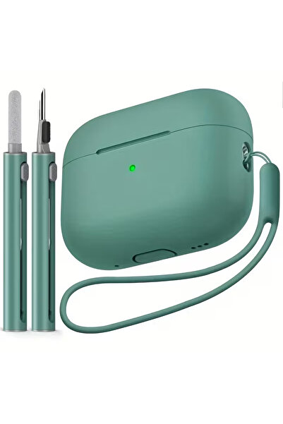 Choice جراب أخضر لسماعات AirPods Pro من الجيل الثالث (إصدار 2025) مع طقم تنظي...