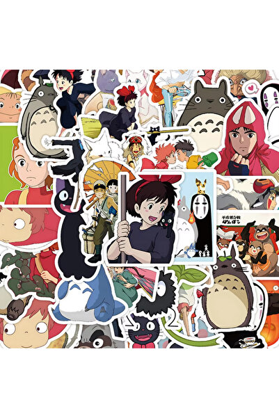 Choice 56PCS 50Pcs Cartoon Bright Ghibli Hayao Miyazaki Stickers Totoro Decals For Phone Laptop Suitcase No