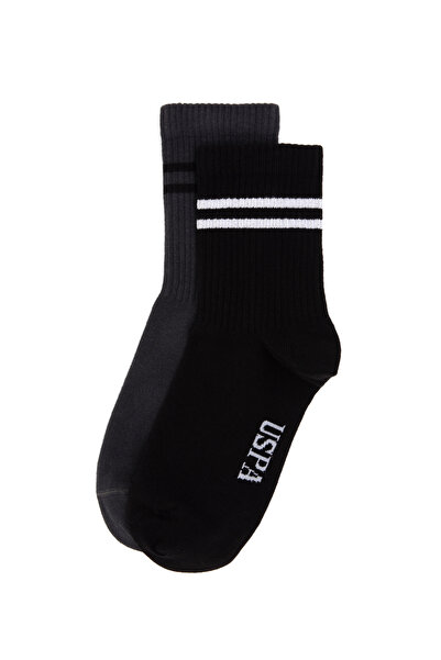 U.S. Polo Assn. Women's Black Socks 50318014-Vr046