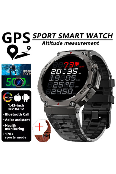 Choice Built-in GNSS Camouflage Band 2 T-Rex 3 Ultra GPS Smart Watch Bulit-in Dual-band GNSS Compass Altime