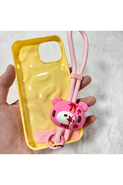Choice PINK Edgy Pink Bloody Bear Phone Charm Strap - Cute yet dark design, p...
