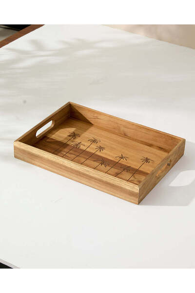 REDTAG Palm Acacia Wood Decorative Tray (35×25×5 cm)