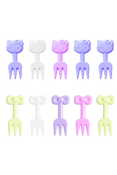 Choice Random Color 20pcs 20Pcs Mini Cute Fruit Fork HelloKitty Peripheral Cartoon Exquisite Recyclable Por