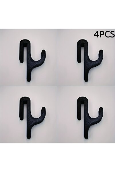 Choice خطافات دش بلاستيكية سوداء حديثة جديدة مكونة من 4 قطع، مناسبة للأبواب ا...