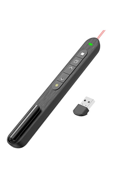 Choice Black Wireless Presenter Pointer Flip Pen RF 2.4G USB Smart Page Red Light Turning Pen For PPT Power