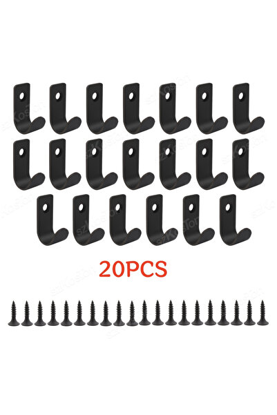 Choice Black-20pcs 10-20Pcs J-Shaped Single Hole Coat Hook Metal Clothes Rack...