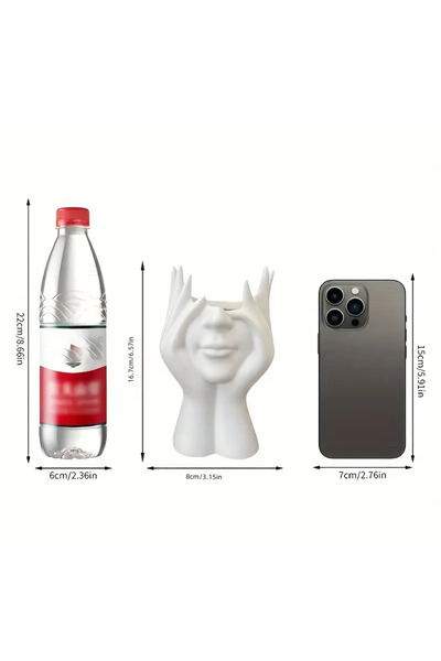 Choice حامل أقلام متعدد الوظائف، أبيض، بتصميم فني إبداعي لجسم الإنسان، مناسب ...