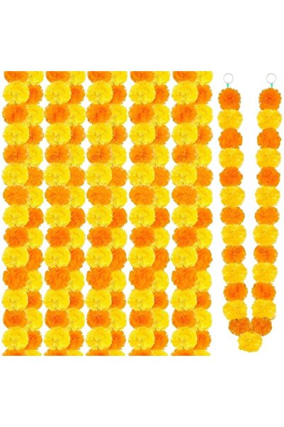 Choice إكليل كرمة صناعي برتقالي وأصفر بطول 150 سم، زهور صناعية، ديكور منزلي، ...